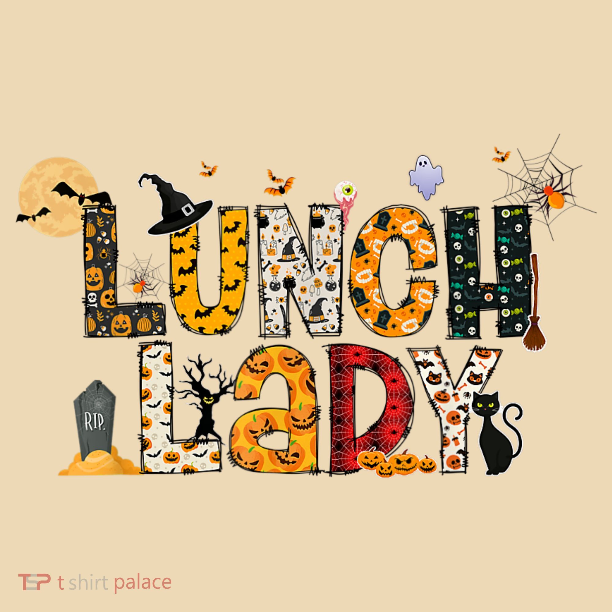 Halloween Lunch Lady Cafeteria Spooky Lunch Lady Halloween Tote Bag
