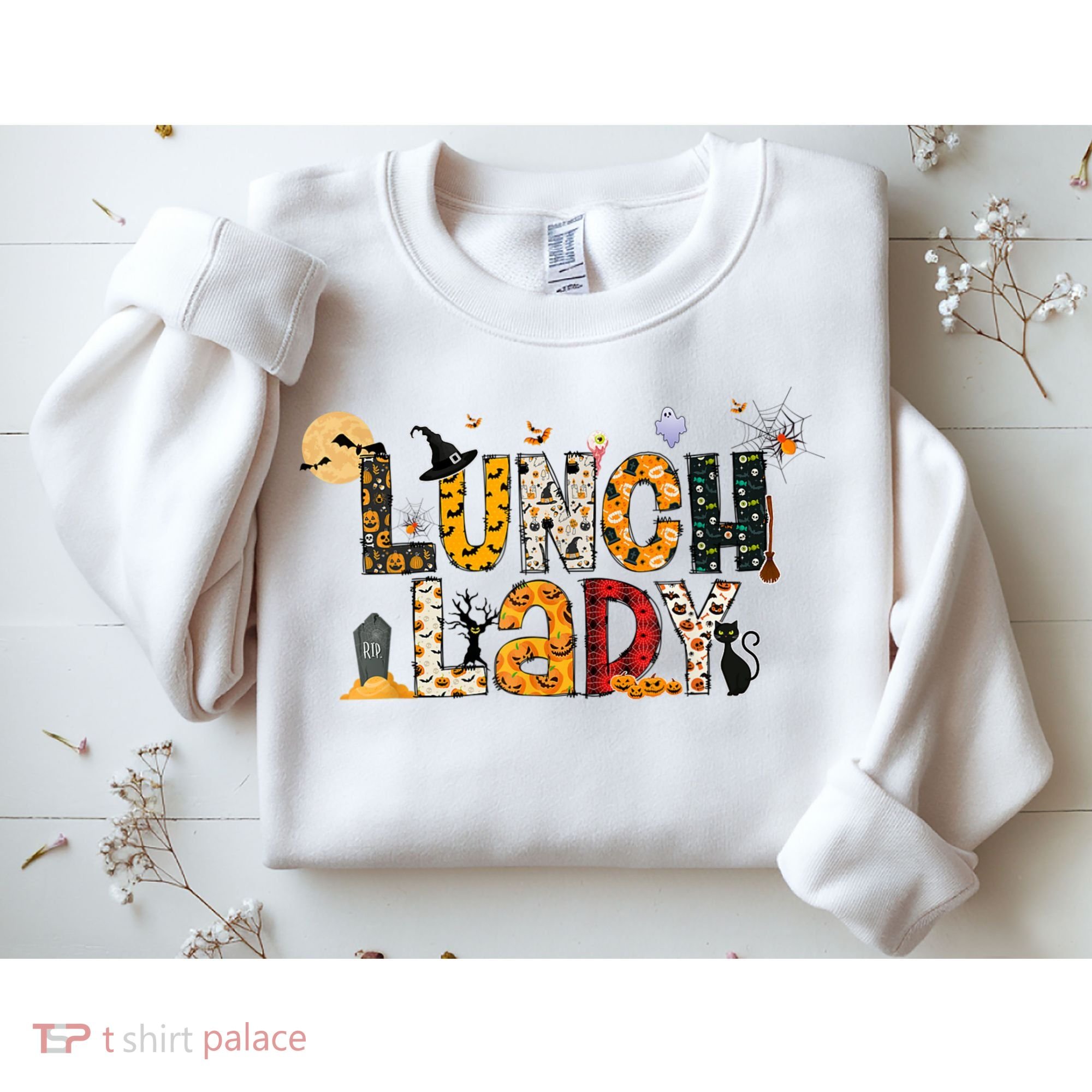 Halloween Lunch Lady Cafeteria Spooky Lunch Lady Halloween Sweatshirt