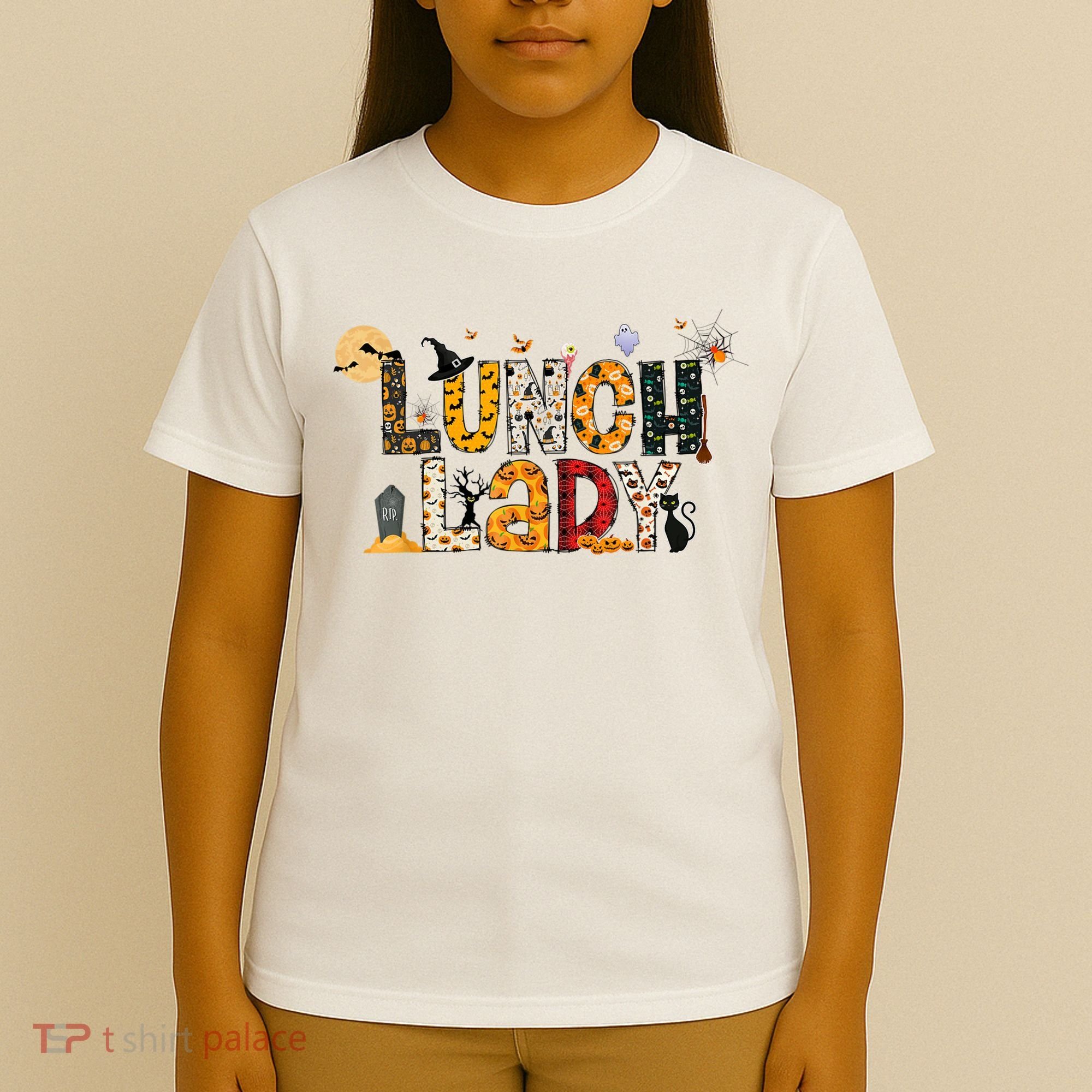 Halloween Lunch Lady Cafeteria Spooky Lunch Lady Halloween T-Shirt