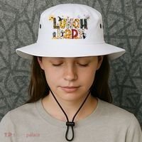 Halloween Lunch Lady Cafeteria Spooky Lunch Lady Halloween Bucket Hat thumb 3