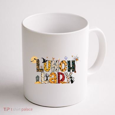 Halloween Lunch Lady Cafeteria Spooky Lunch Lady Halloween Coffee Mug back