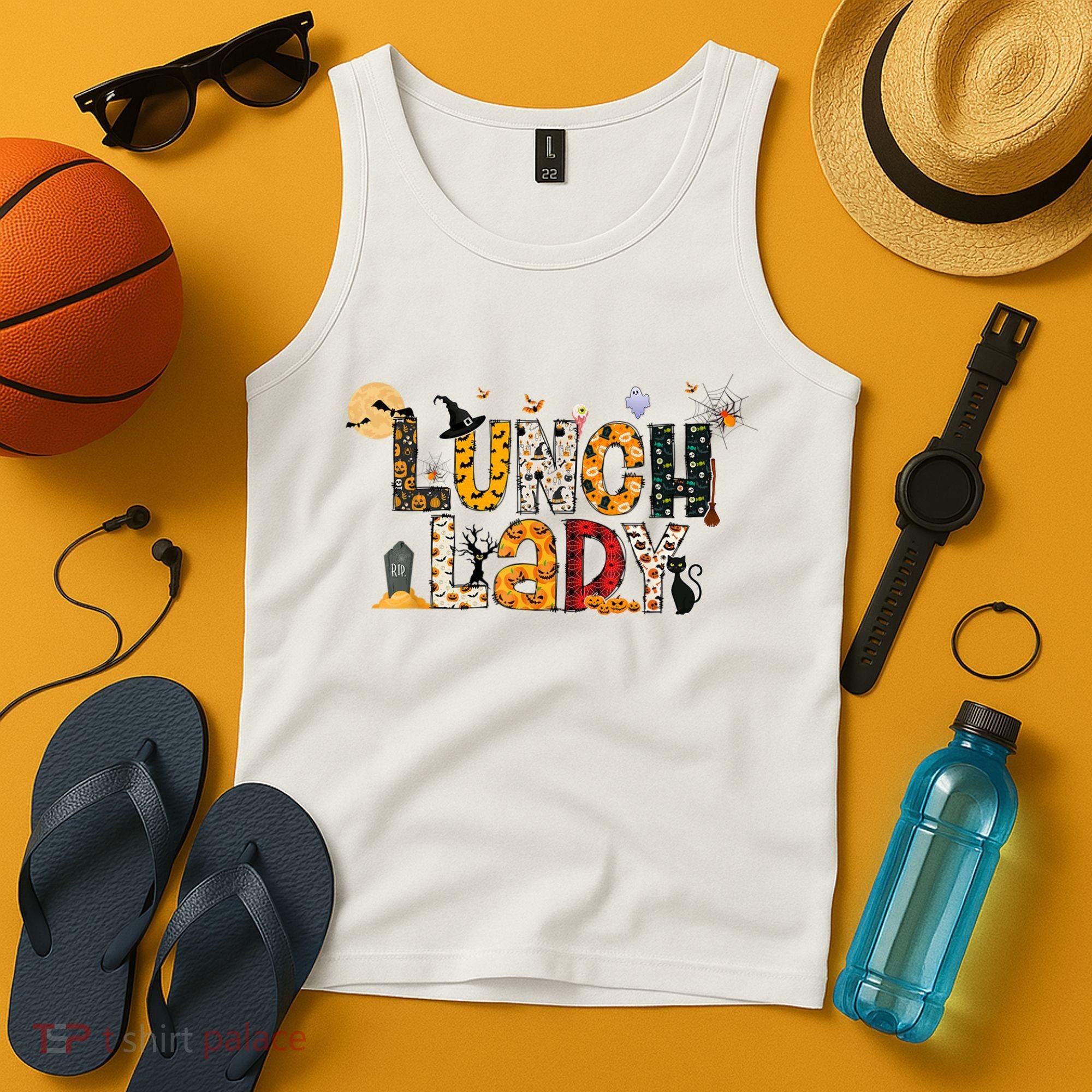 Halloween Lunch Lady Cafeteria Spooky Lunch Lady Halloween Tank Top
