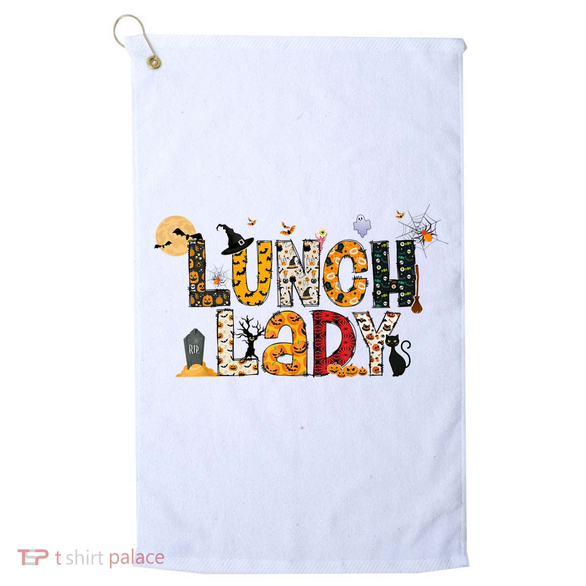 Halloween Lunch Lady Cafeteria Spooky Lunch Lady Halloween Golf Towel