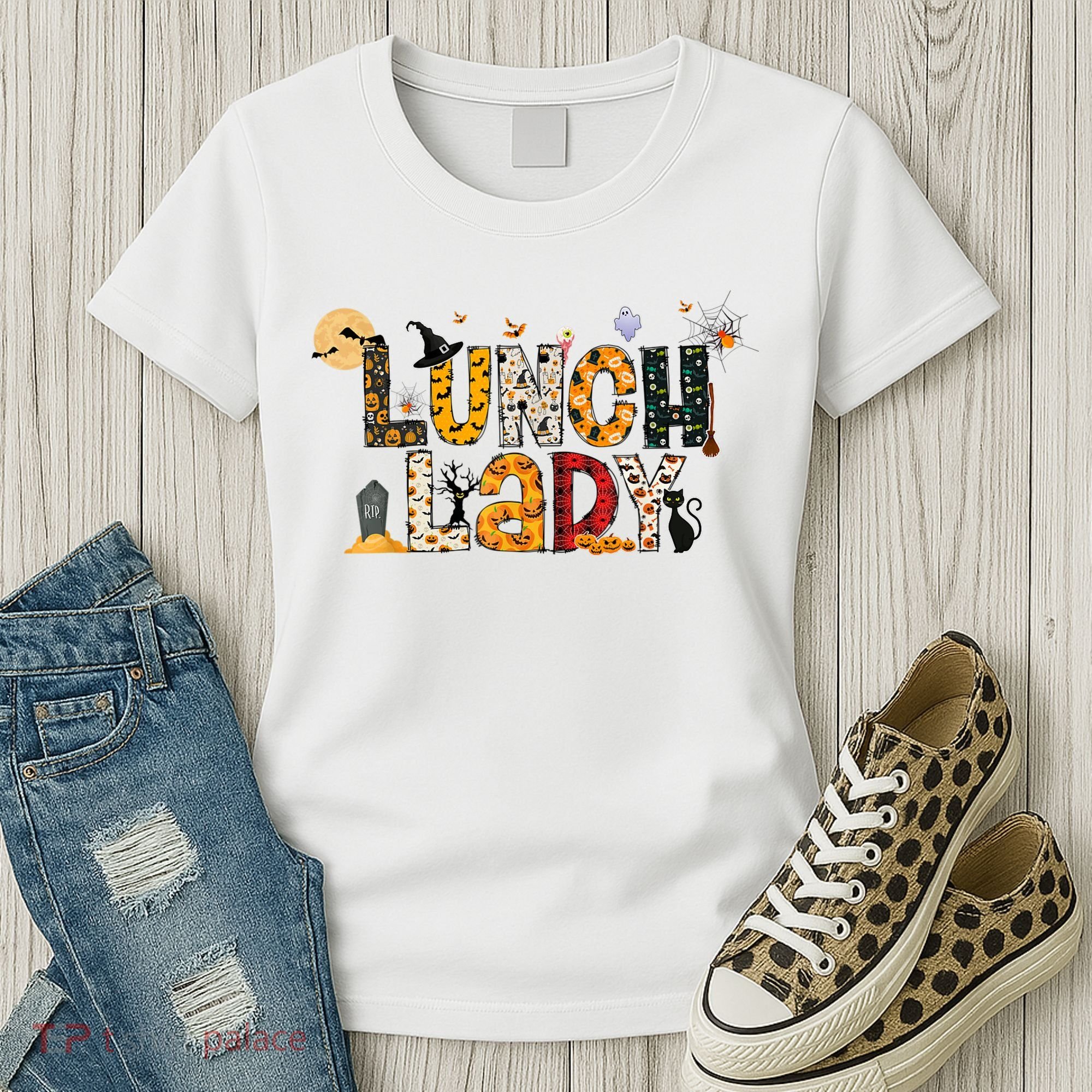 Halloween Lunch Lady Cafeteria Spooky Lunch Lady Halloween Women's T-Shirt