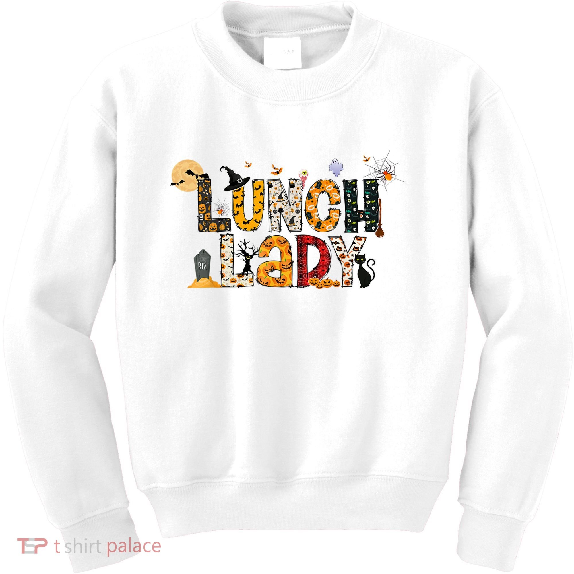 Halloween Lunch Lady Cafeteria Spooky Lunch Lady Halloween Kids Sweatshirt