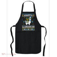 Happy Llamakkah Llama Alpaca Hanukkah Ugly Sweater Chanukah  Apron thumb 0