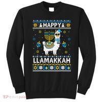 Happy Llamakkah Llama Alpaca Hanukkah Ugly Sweater Chanukah  Sweatshirt thumb 0