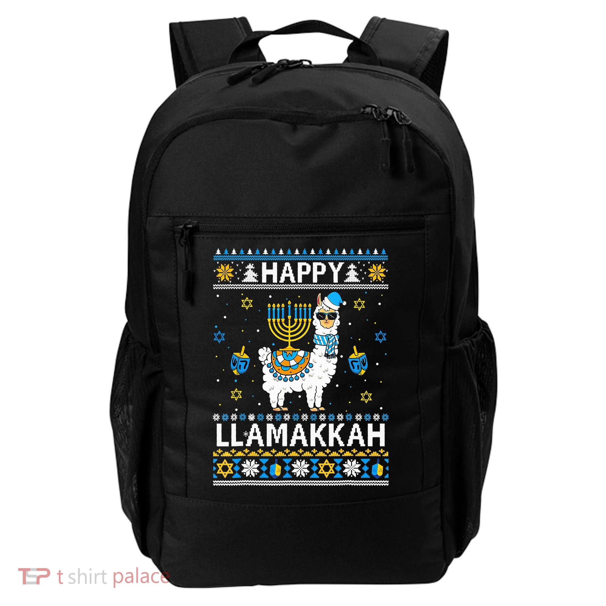 Happy Llamakkah Llama Alpaca Hanukkah Ugly Sweater Chanukah  Backpack
