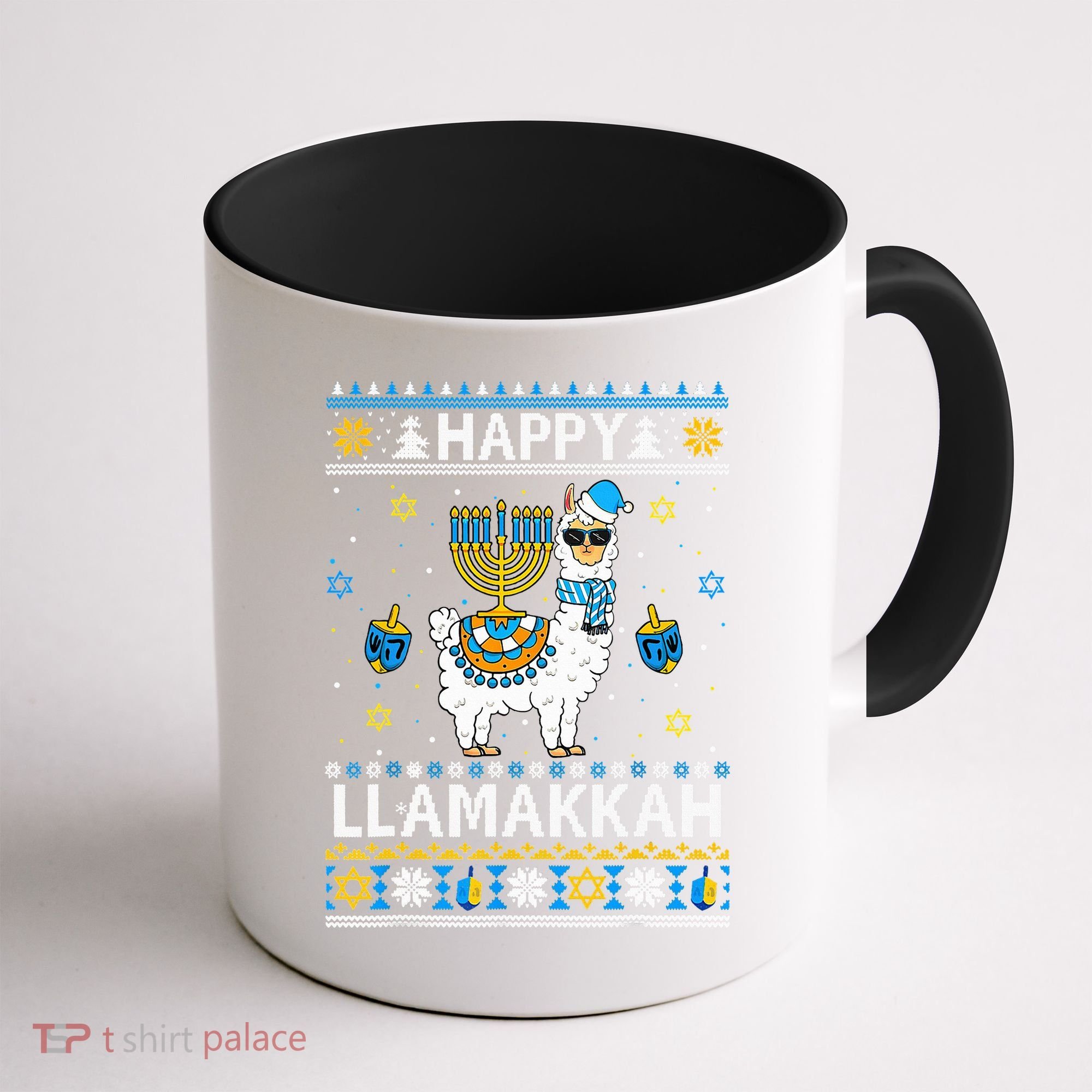 Happy Llamakkah Llama Alpaca Hanukkah Ugly Sweater Chanukah  Coffee Mug