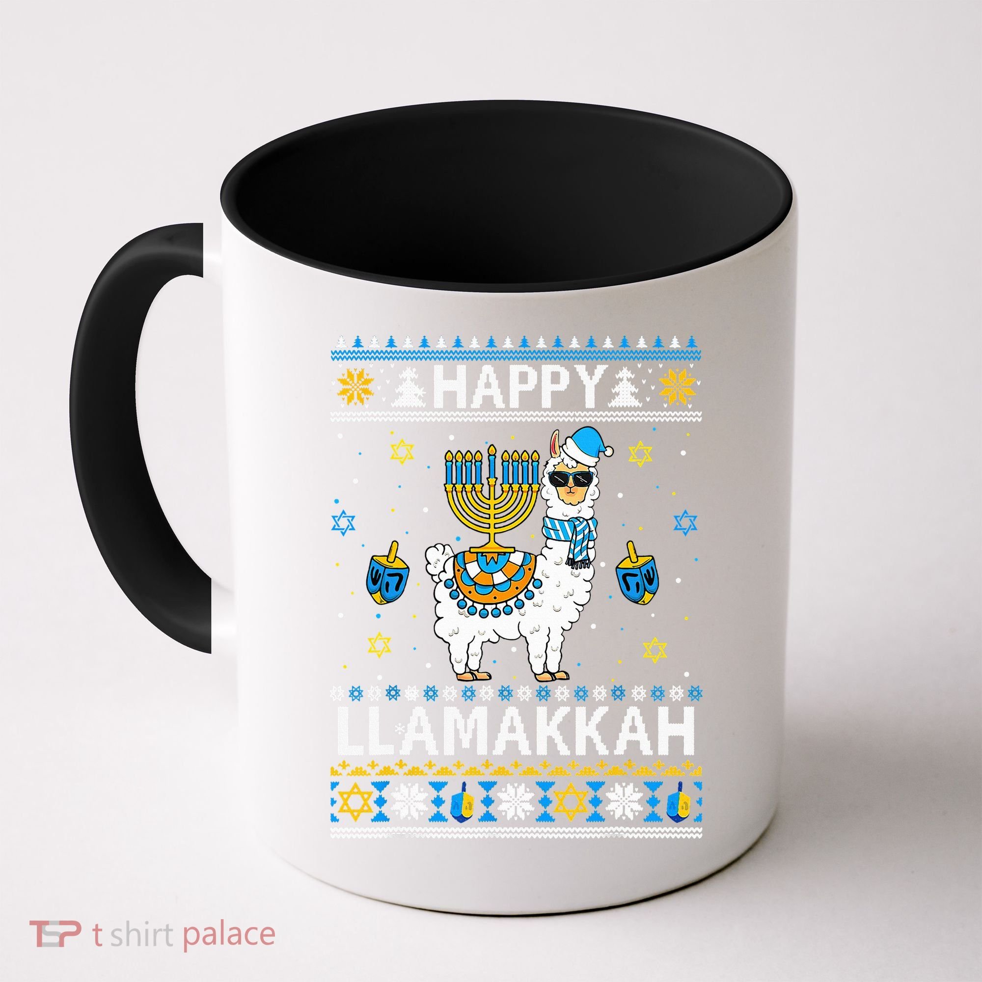 Happy Llamakkah Llama Alpaca Hanukkah Ugly Sweater Chanukah  Coffee Mug