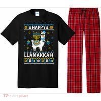 Happy Llamakkah Llama Alpaca Hanukkah Ugly Sweater Chanukah  Pajama Set thumb 0