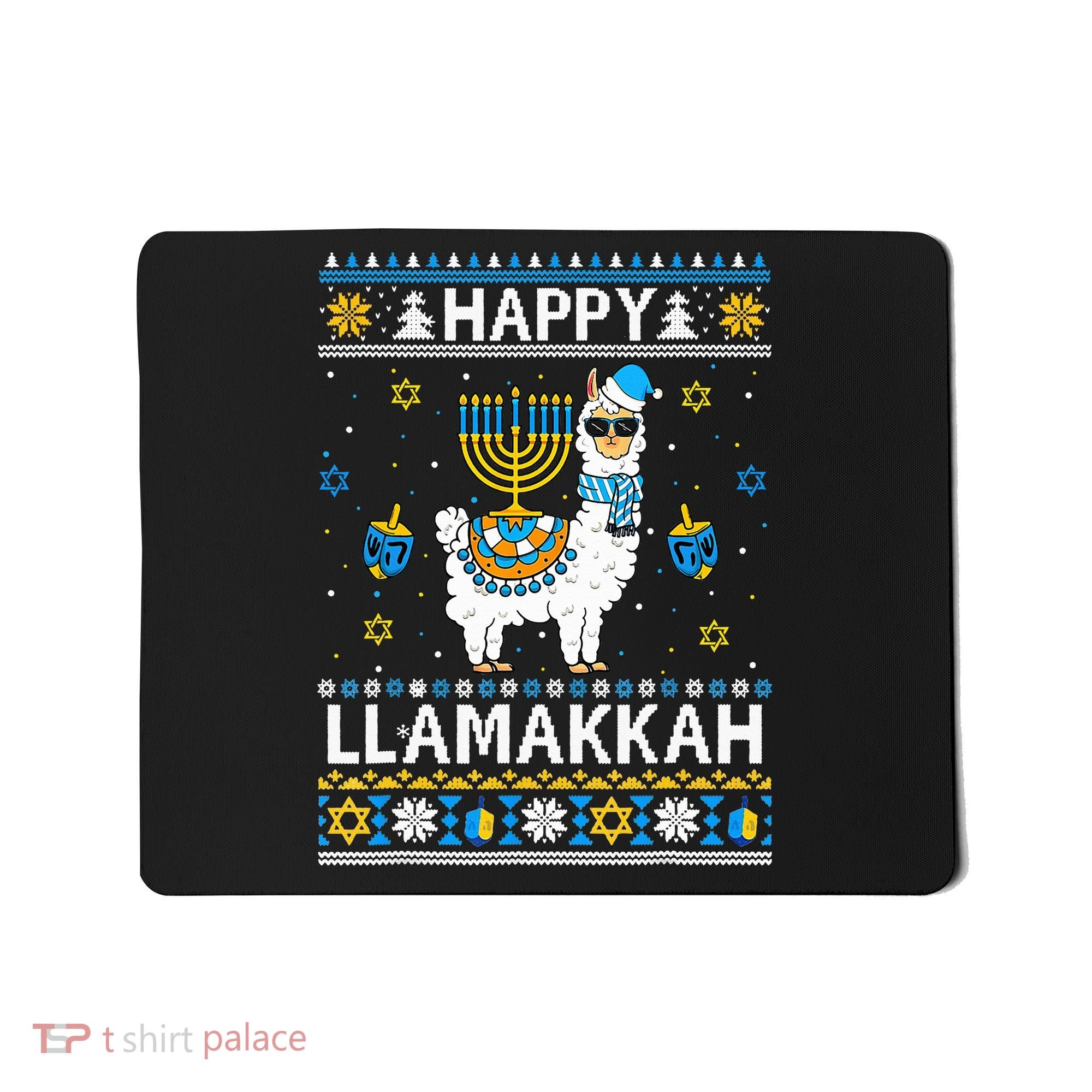 Happy Llamakkah Llama Alpaca Hanukkah Ugly Sweater Chanukah  Mousepad