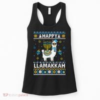 Happy Llamakkah Llama Alpaca Hanukkah Ugly Sweater Chanukah  Women's Tank Top thumb 0