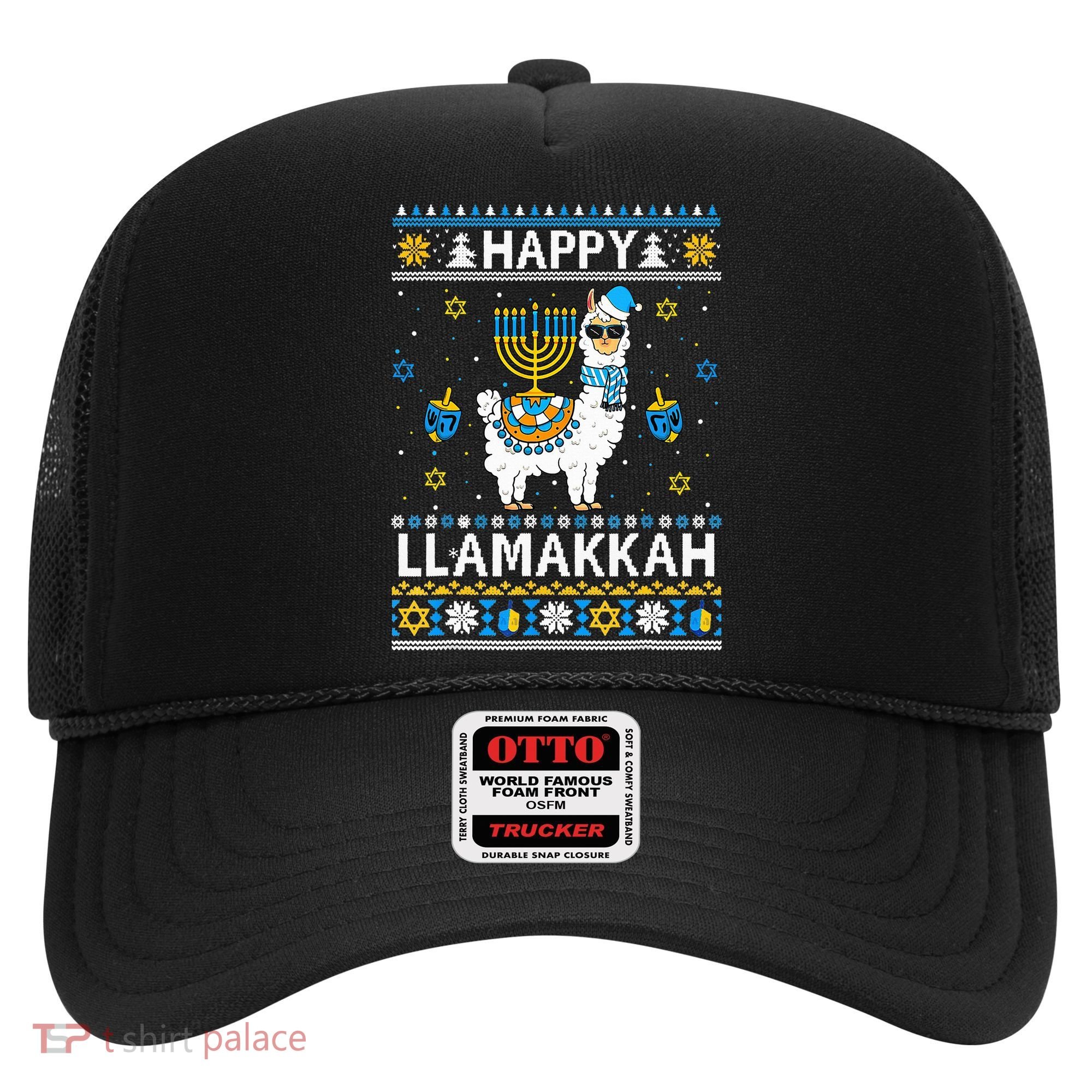 Happy Llamakkah Llama Alpaca Hanukkah Ugly Sweater Chanukah  Hat