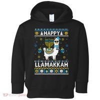 Happy Llamakkah Llama Alpaca Hanukkah Ugly Sweater Chanukah  Toddler Hoodie thumb 0