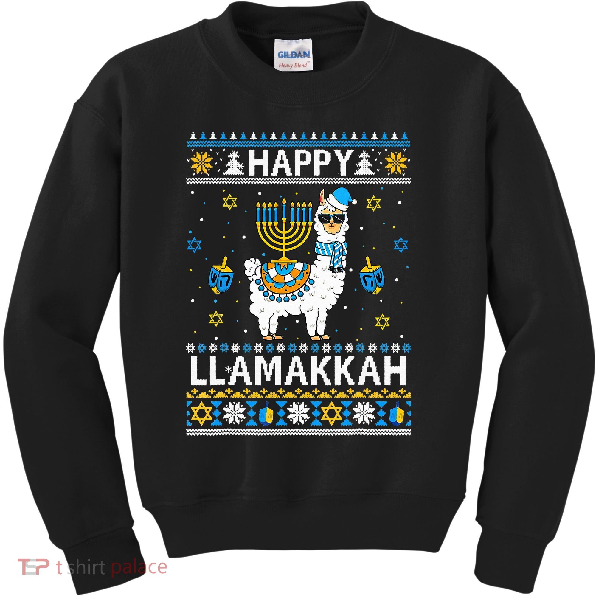 Happy Llamakkah Llama Alpaca Hanukkah Ugly Sweater Chanukah  Kids Sweatshirt