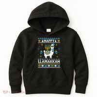 Happy Llamakkah Llama Alpaca Hanukkah Ugly Sweater Chanukah  Kids Hoodie thumb 0