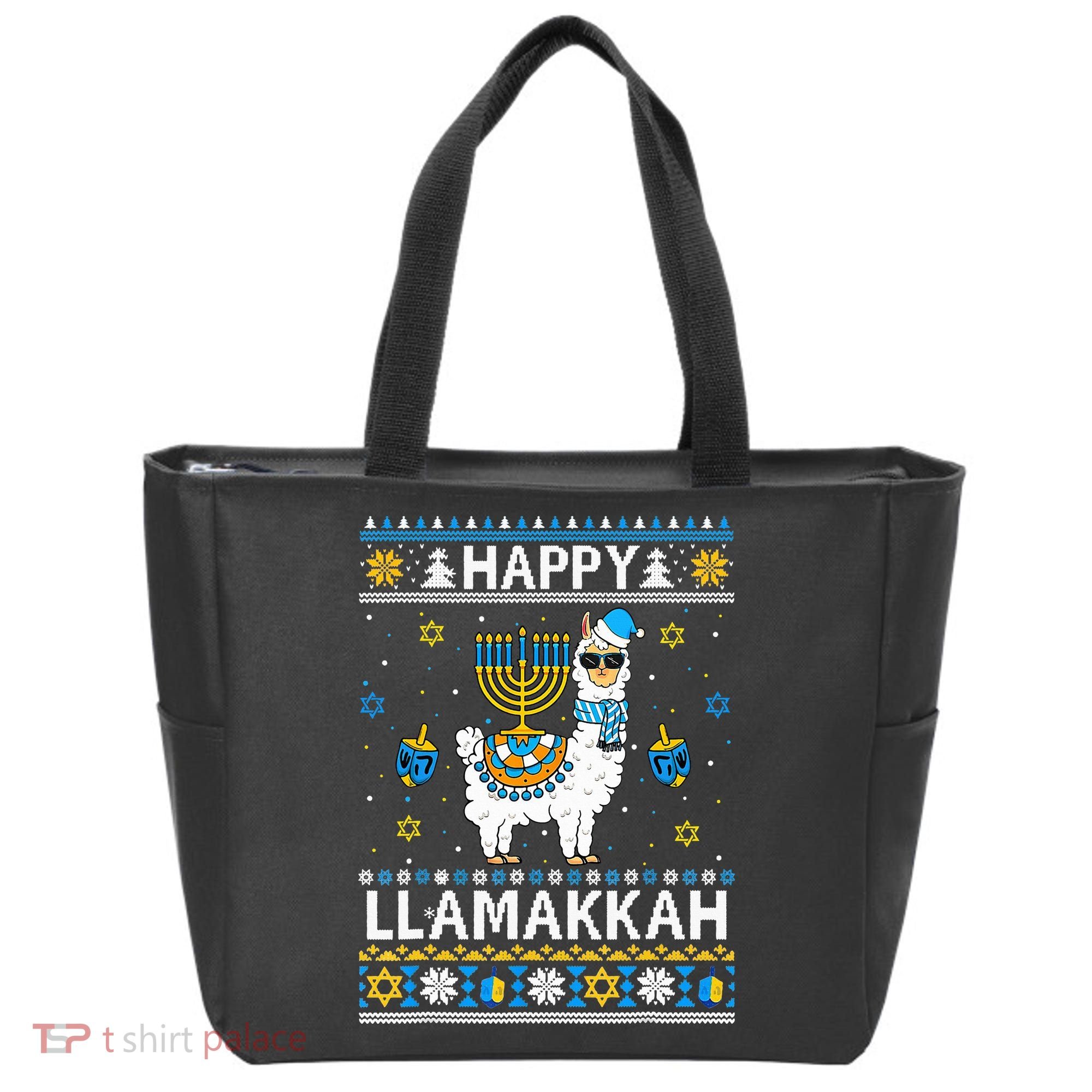 Happy Llamakkah Llama Alpaca Hanukkah Ugly Sweater Chanukah  Tote Bag