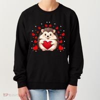 Hedgehog Lover Love Hearts Hedgehog Valentines Day Gift Women's Sweatshirt thumb 0