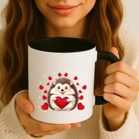 Hedgehog Lover Love Hearts Hedgehog Valentines Day Gift Coffee Mug thumb 3