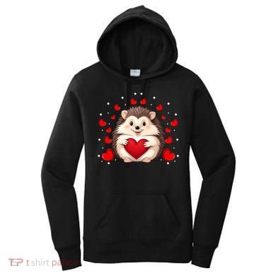 Hedgehog Lover Love Hearts Hedgehog Valentines Day Gift Women's Hoodie