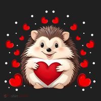 Hedgehog Lover Love Hearts Hedgehog Valentines Day Gift Hat thumb 2
