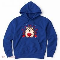Hedgehog Lover Love Hearts Hedgehog Valentines Day Gift Hoodie thumb 0