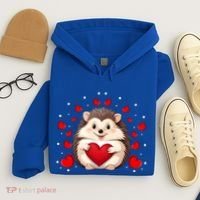 Hedgehog Lover Love Hearts Hedgehog Valentines Day Gift Hoodie thumb 4