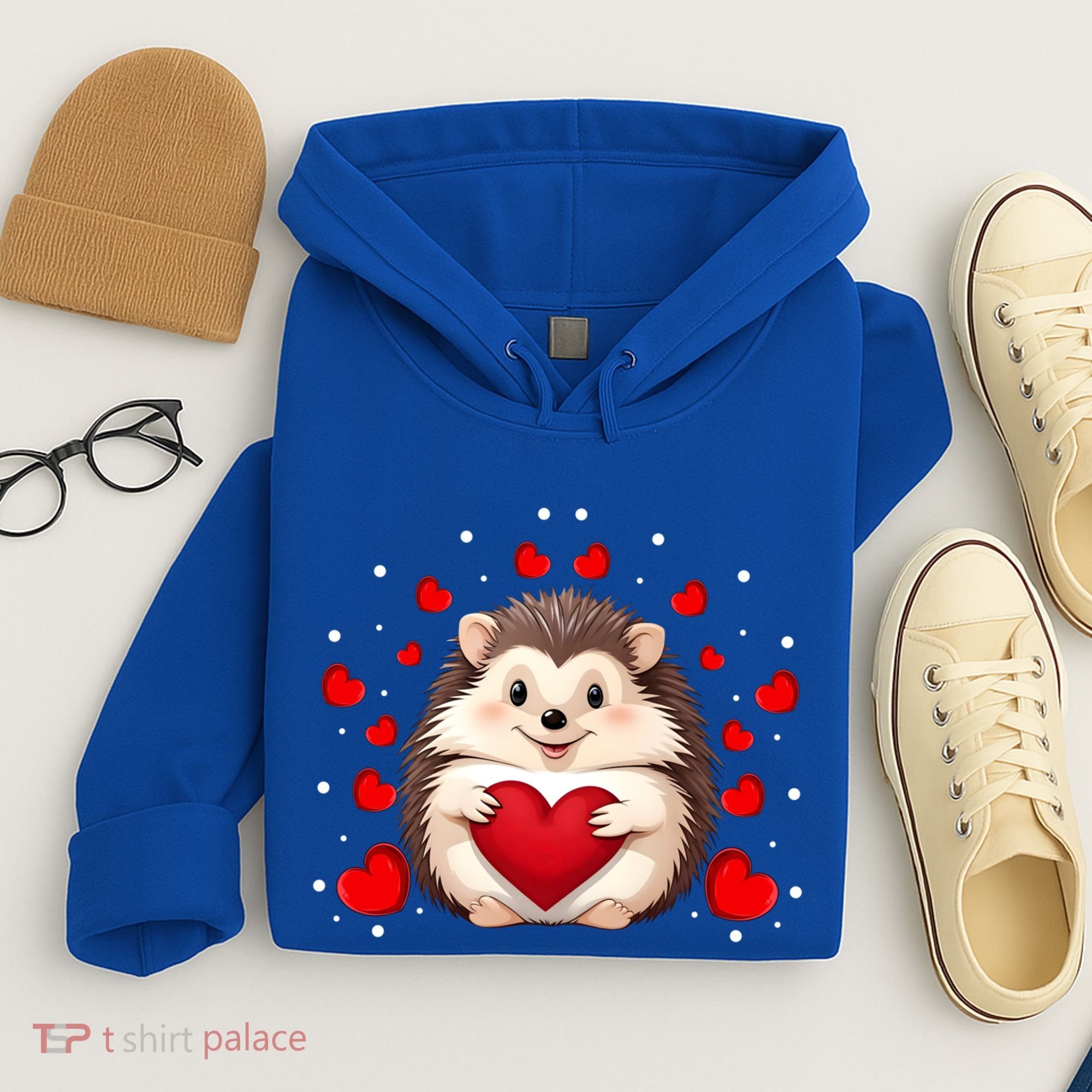 Hedgehog Lover Love Hearts Hedgehog Valentines Day Gift Hoodie