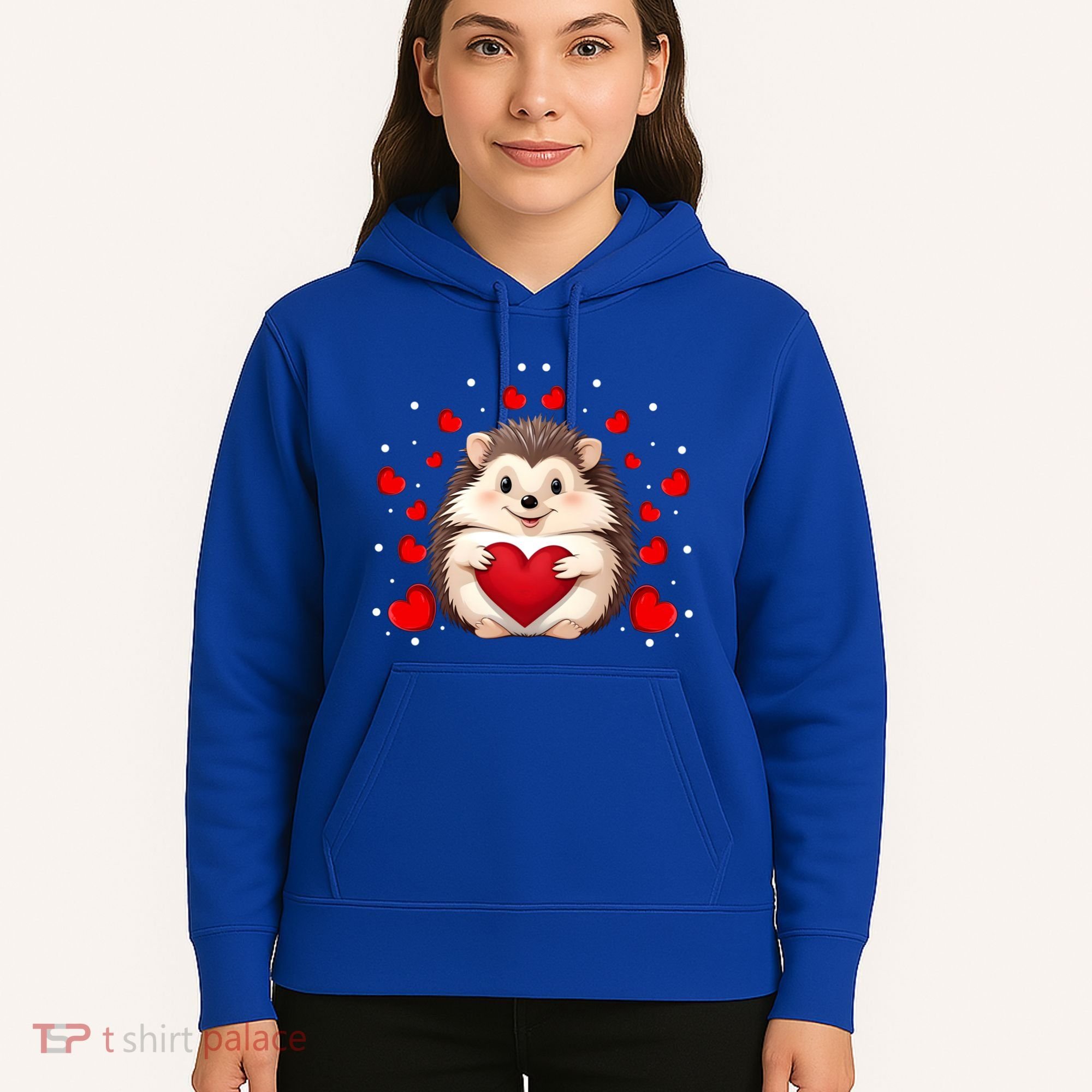 Hedgehog Lover Love Hearts Hedgehog Valentines Day Gift Hoodie