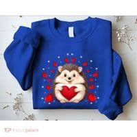 Hedgehog Lover Love Hearts Hedgehog Valentines Day Gift Sweatshirt thumb 2