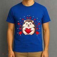 Hedgehog Lover Love Hearts Hedgehog Valentines Day Gift T-Shirt thumb 3