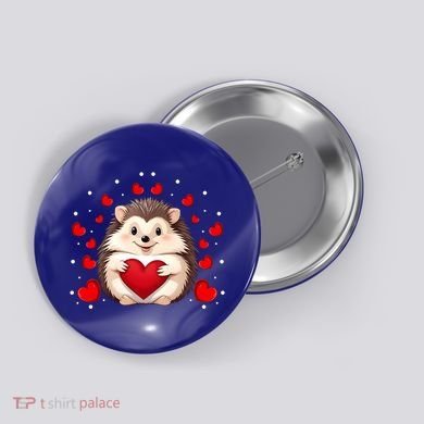 Hedgehog Lover Love Hearts Hedgehog Valentines Day Gift Button