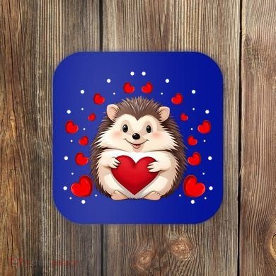 Hedgehog Lover Love Hearts Hedgehog Valentines Day Gift Coaster