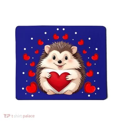 Hedgehog Lover Love Hearts Hedgehog Valentines Day Gift Mousepad