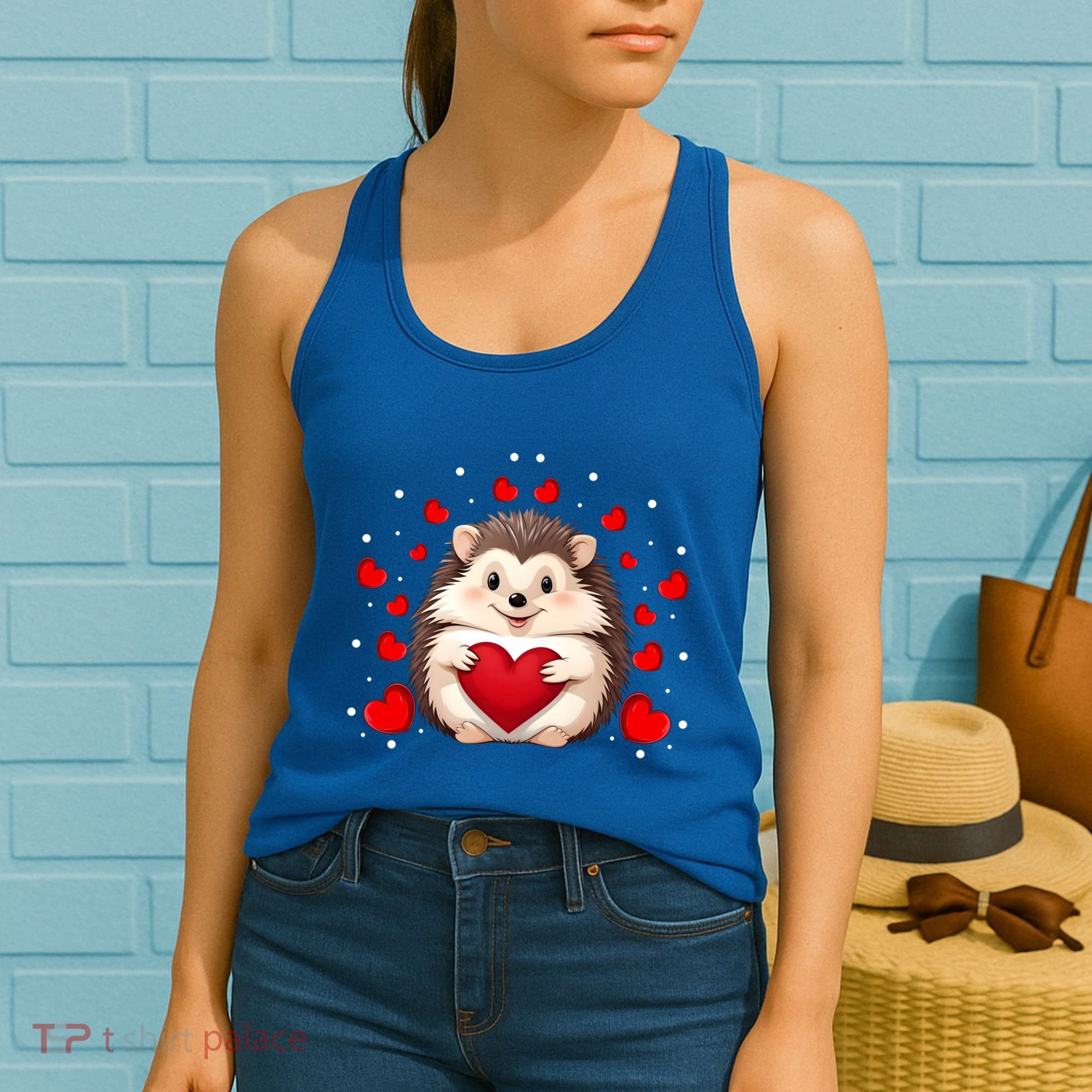 Hedgehog Lover Love Hearts Hedgehog Valentines Day Gift Women's Tank Top