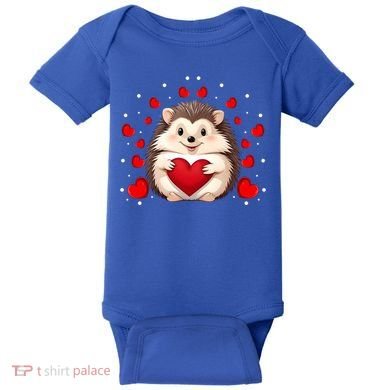 Hedgehog Lover Love Hearts Hedgehog Valentines Day Gift Baby Bodysuit