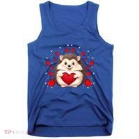 Hedgehog Lover Love Hearts Hedgehog Valentines Day Gift Tank Top thumb 0
