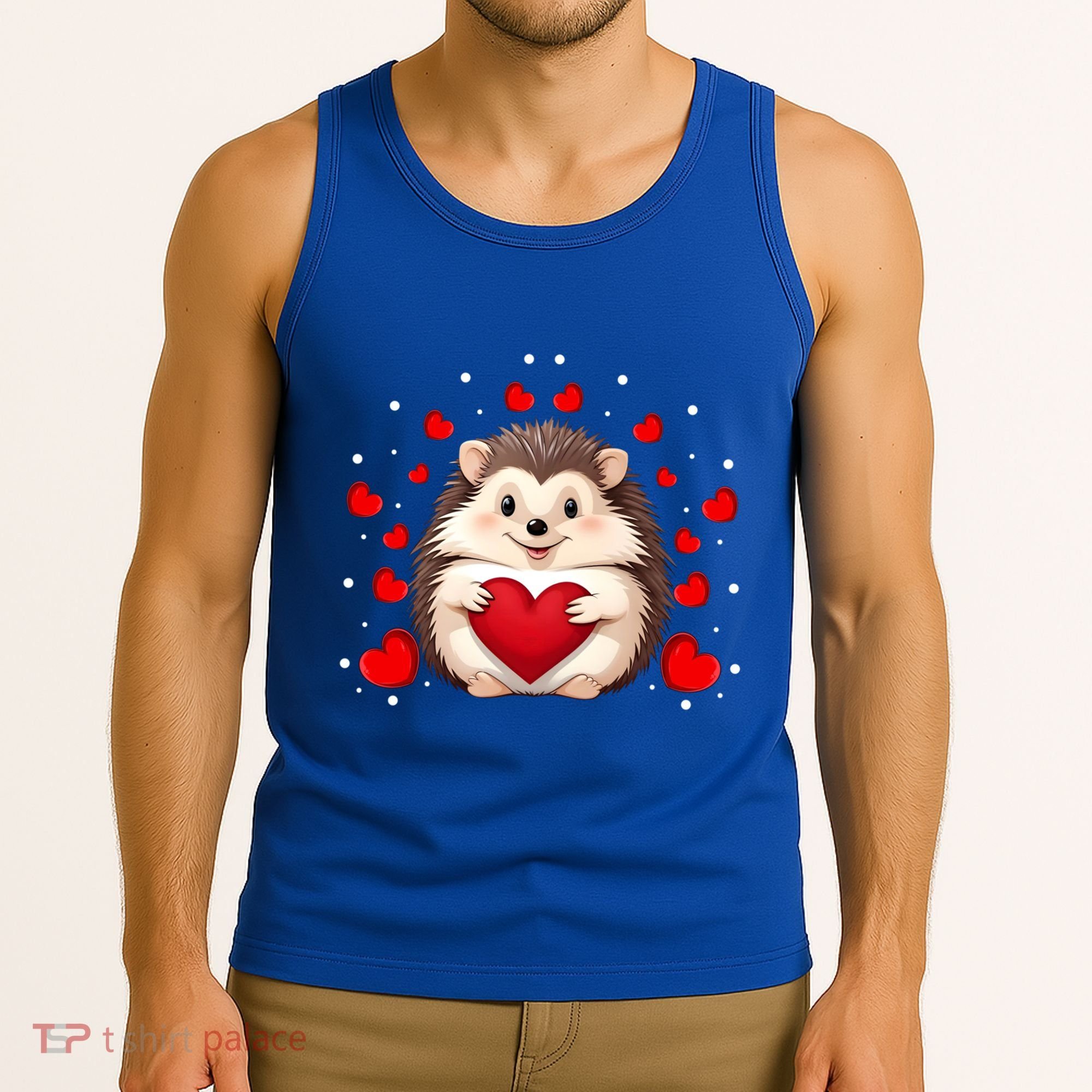Hedgehog Lover Love Hearts Hedgehog Valentines Day Gift Tank Top