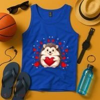 Hedgehog Lover Love Hearts Hedgehog Valentines Day Gift Tank Top thumb 4