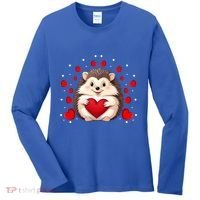 Hedgehog Lover Love Hearts Hedgehog Valentines Day Gift Women's Long Sleeve Shirt thumb 0