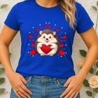 Hedgehog Lover Love Hearts Hedgehog Valentines Day Gift Women's T-Shirt thumb 2