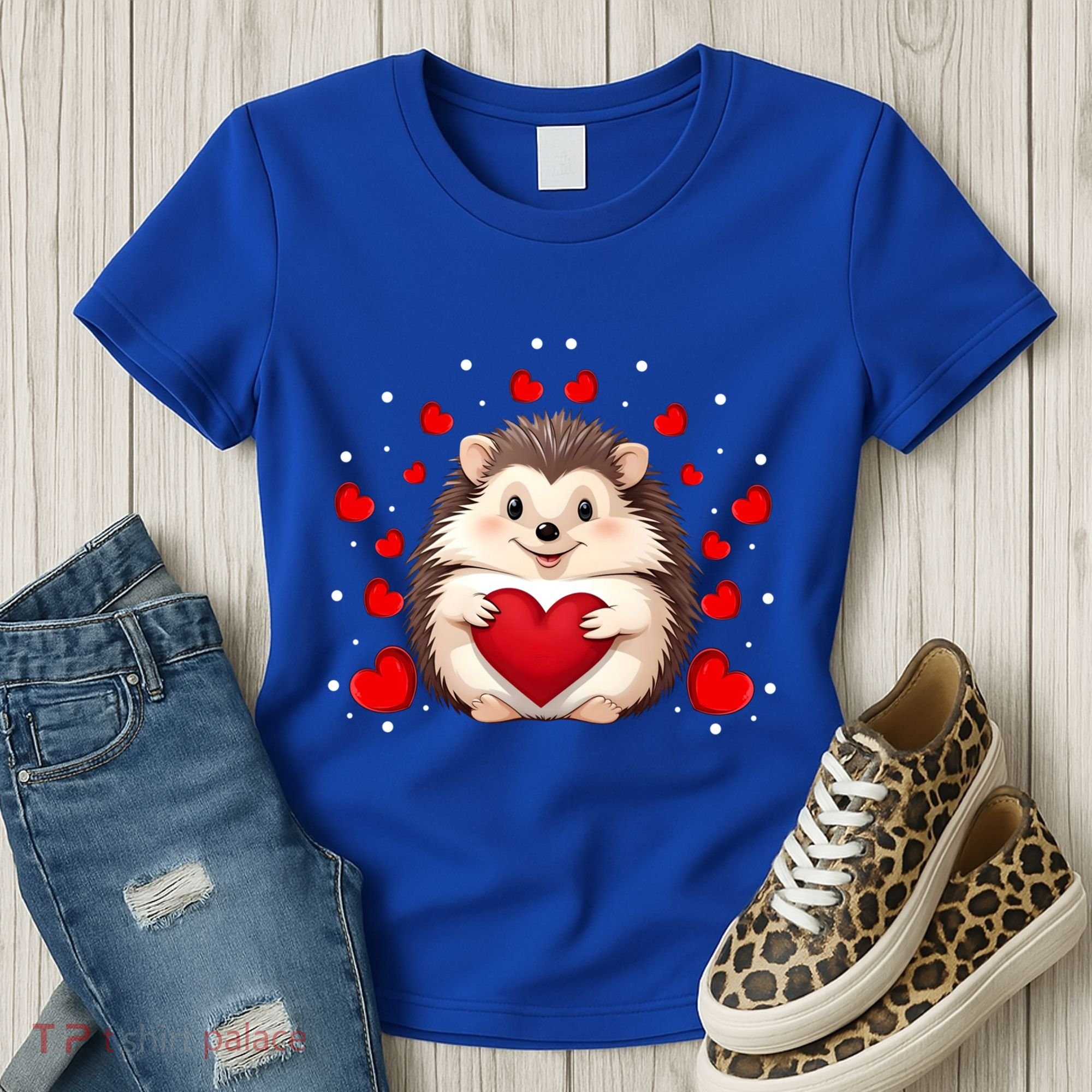 Hedgehog Lover Love Hearts Hedgehog Valentines Day Gift Women's T-Shirt