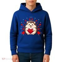 Hedgehog Lover Love Hearts Hedgehog Valentines Day Gift Kids Hoodie thumb 4