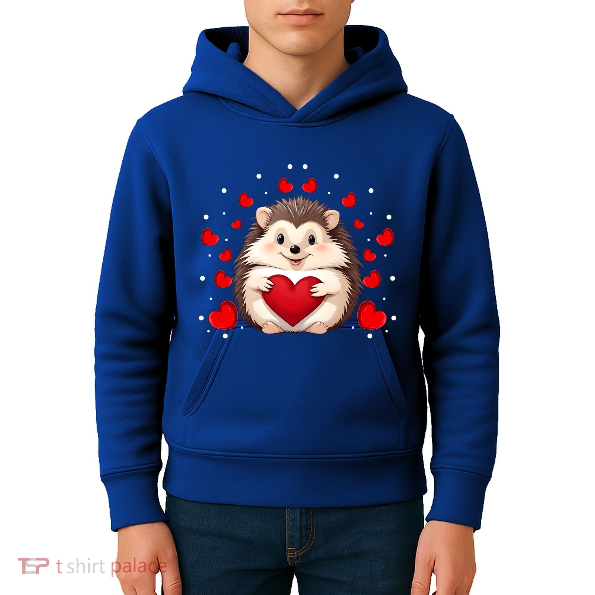Hedgehog Lover Love Hearts Hedgehog Valentines Day Gift Kids Hoodie
