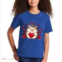 Hedgehog Lover Love Hearts Hedgehog Valentines Day Gift Kids T-Shirt thumb 2