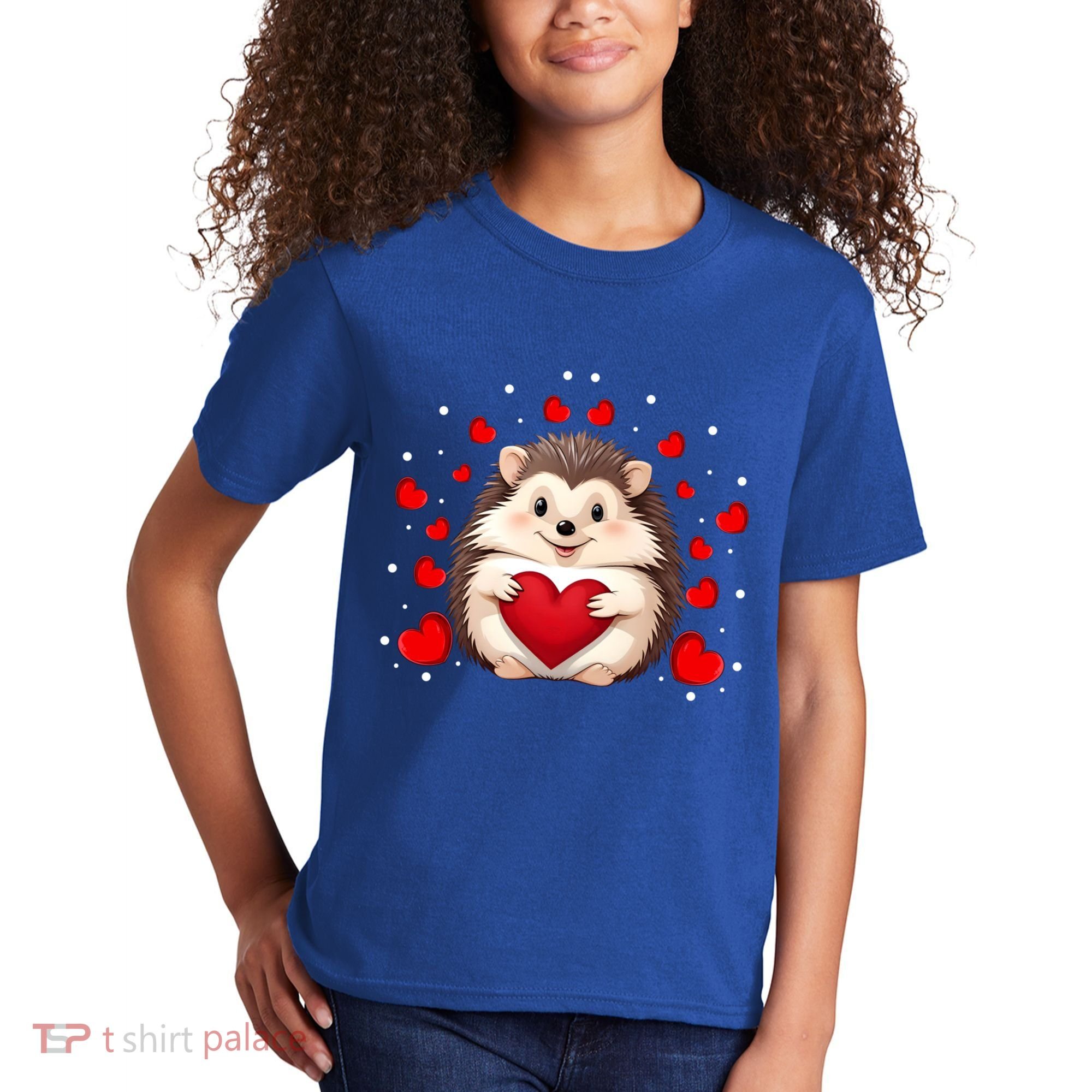 Hedgehog Lover Love Hearts Hedgehog Valentines Day Gift Kids T-Shirt