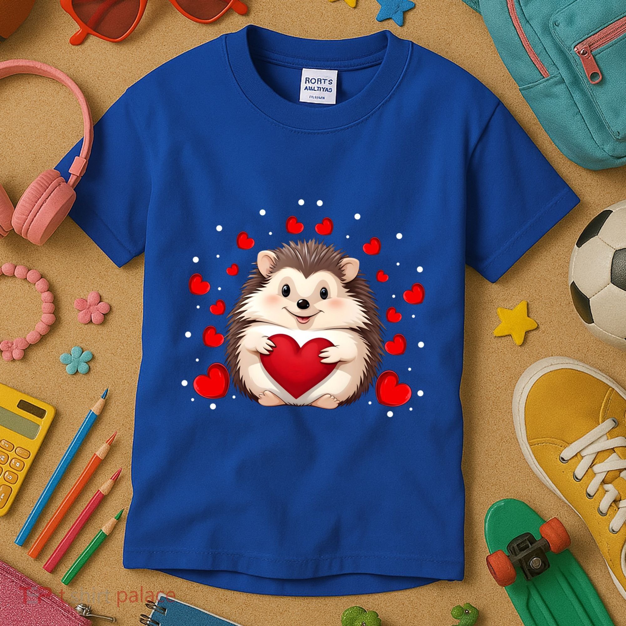 Hedgehog Lover Love Hearts Hedgehog Valentines Day Gift Kids T-Shirt