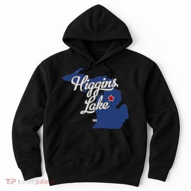 Higgins Lake Michigan MI Map Hoodie