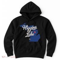Higgins Lake Michigan MI Map Hoodie thumb 0
